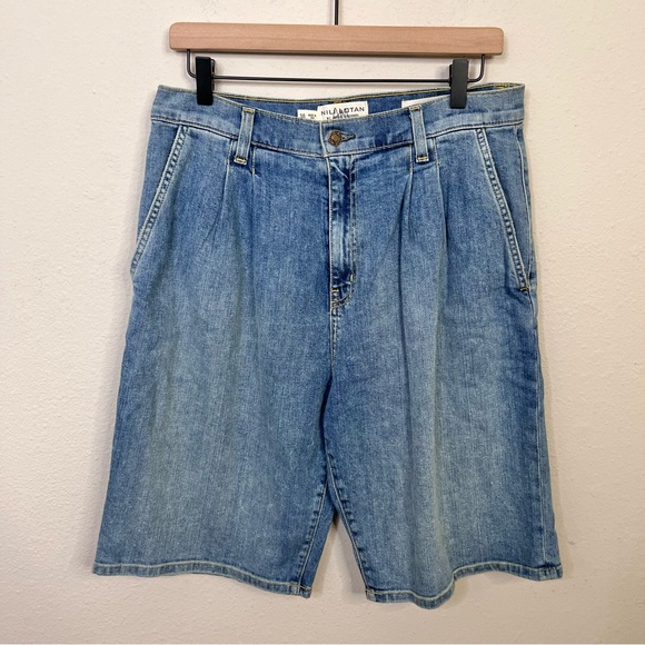 Nili Lotan Women Julie Trouser Size 30 Faded Wash 11625W45 Bermuda Denim Cotton - Picture 2 of 10